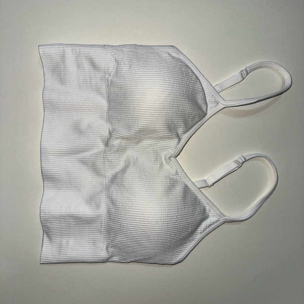 White Ribbed Bralette